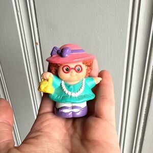 Vintage Little People Teal and Pink Doll Tea Party Girl 2002 Mattel